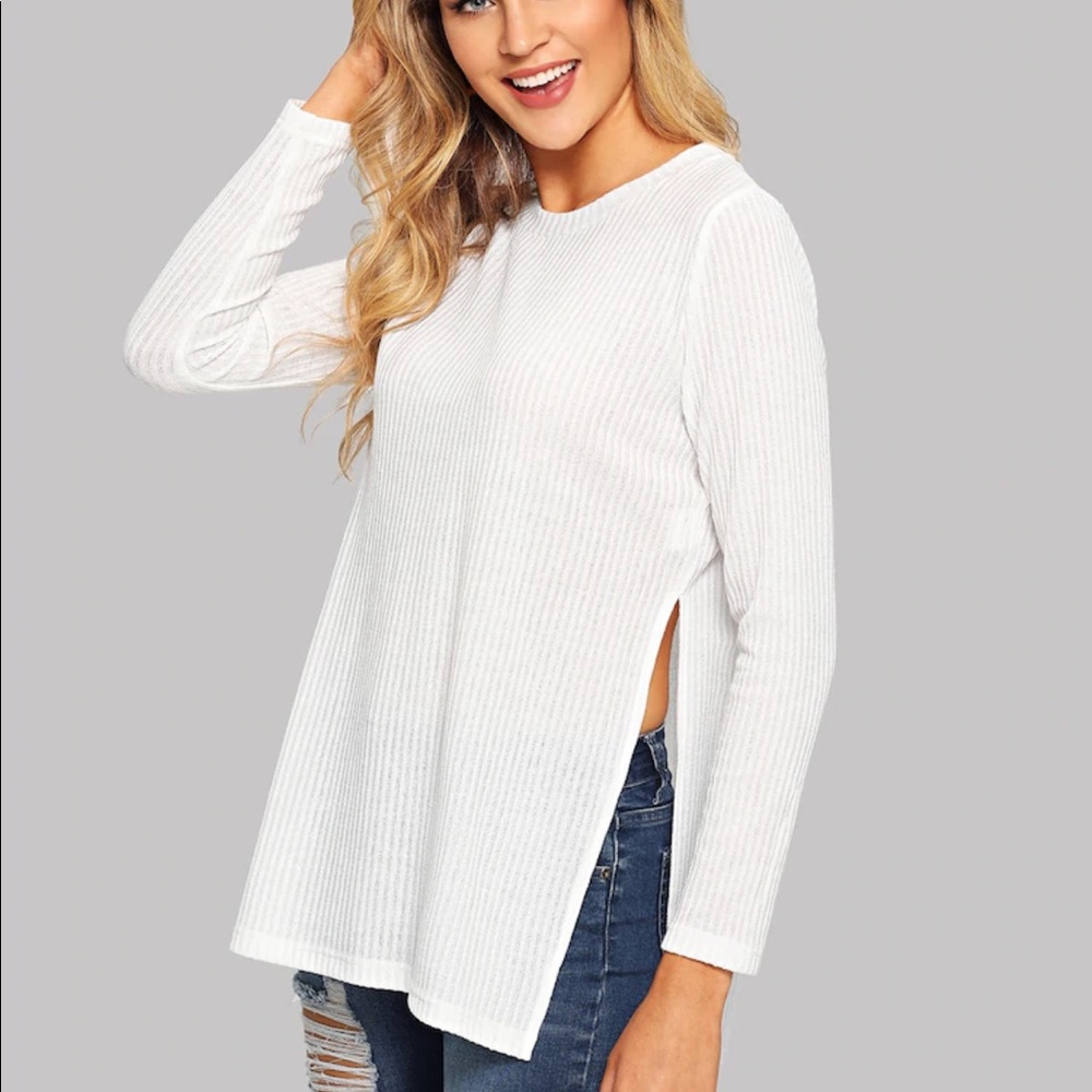 White Ribbed Shirt - Picture 2 of 5